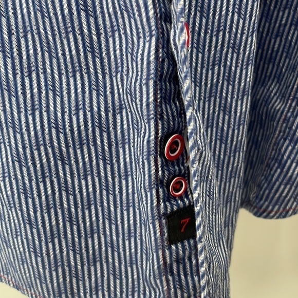 7 Downie St button down shirt button up flip cuff business career sz Lg - Picture 9 of 14